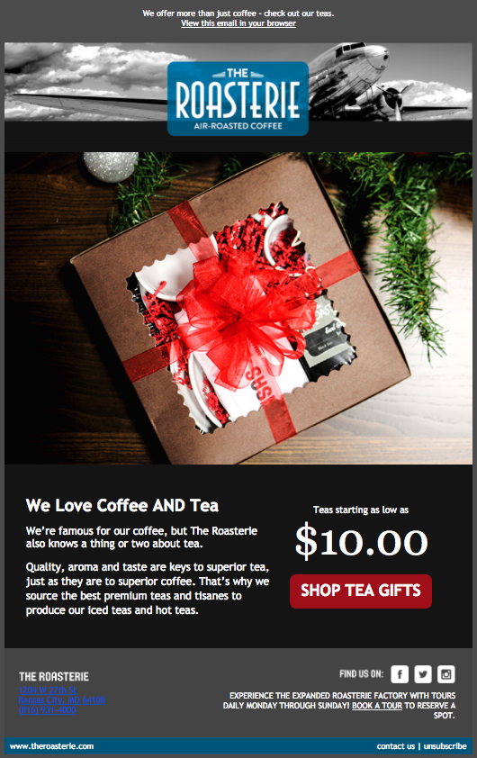 The Roasterie Holiday Email Campaign slide #2