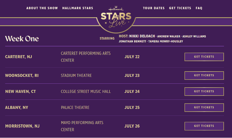 Hallmark Stars Live Microsite Drives Engagement and Ticket Sales  slide #3